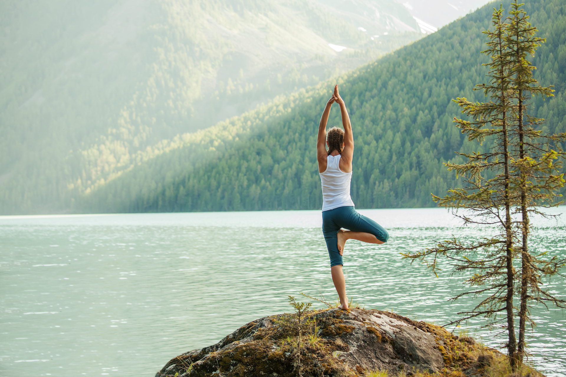 A Women Doing Yoga to Reduce Stress